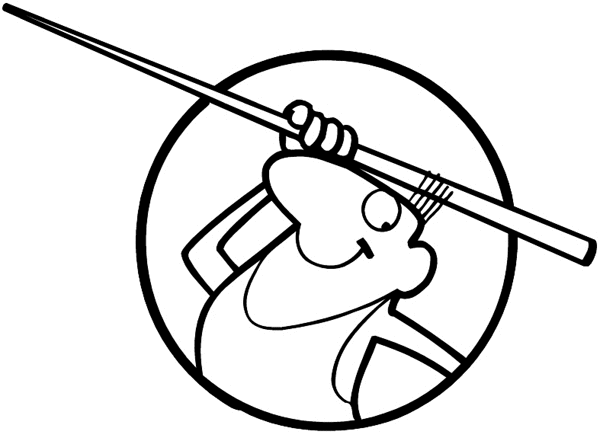 Javelin thrower vinyl sticker. Customize on line. Sports 085-1433